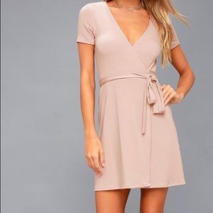 NWT LULUS BLUSH PINK WRAP DRESS